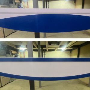 Bogenhängegatter in 300 cm weiss/blau