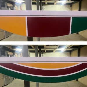 Planke mit Fries rund in 300 cm farbig