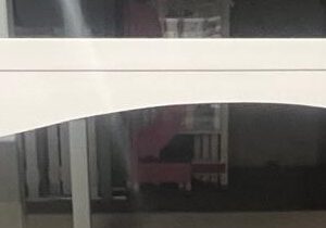 Geschwungene Planke mit Fries in 350 cm uni weiss